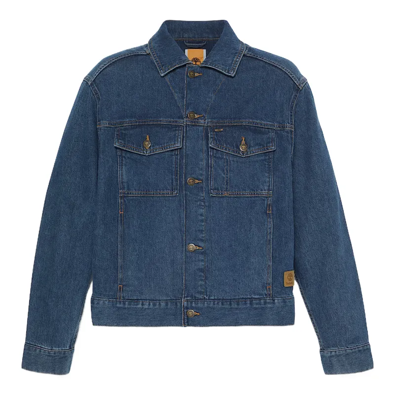 Timberland Denim Jackets Men's Blue Lapel Moderate