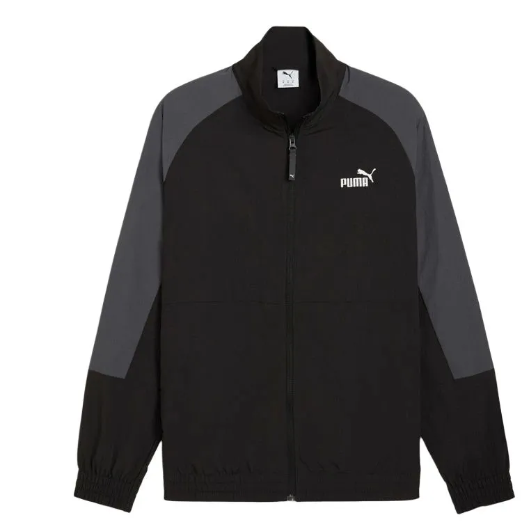 PUMA ESS BLOCK Jackets Men's Black Stand Collar Moderate Other