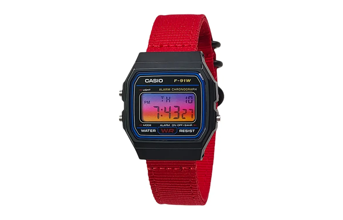 CASIO Custom Collection Quartz Movement Nylon Strap Watch Men's Watches Black Dial