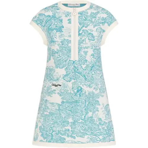 DIOR Short Sleeved Dress Women's Lily Of The Valley Green