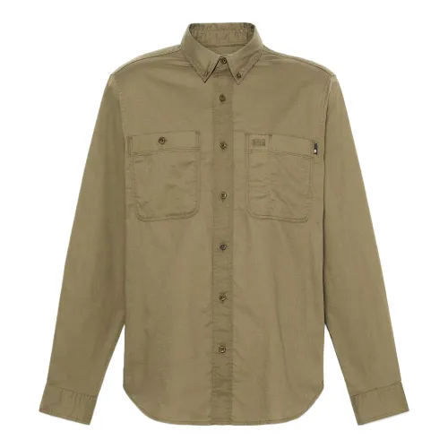 Timberland Shirts Men's Army Green Lapel Moderate Other