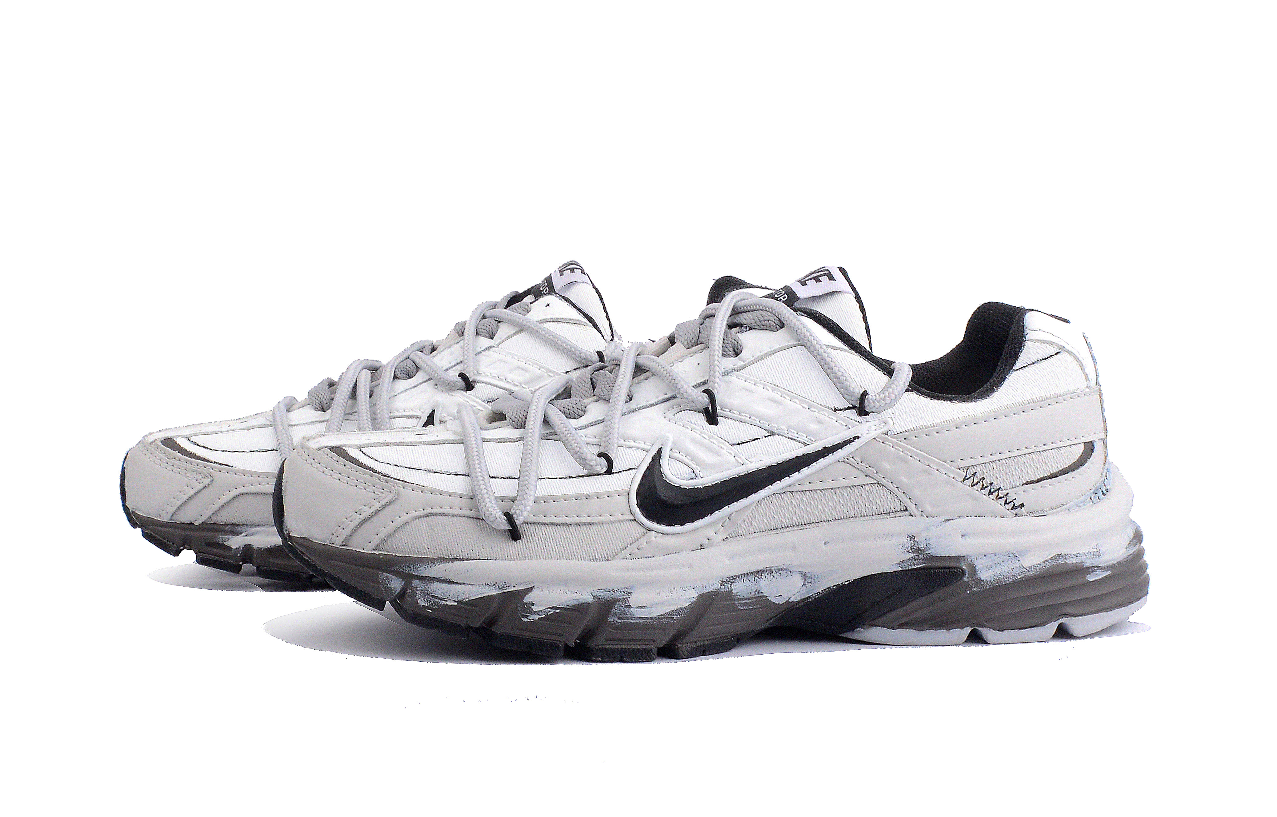 Nike Initiator Abrasion Resistant Abrasion Resistant Low top Casual Running Shoes Unisex Gray White
