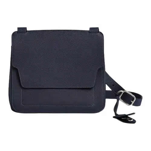 HERMES Mali Selle Silver Tone Buckle Togo Calfskin Messenger Bag, Shoulder Bag, Crossbody Bag Women's
