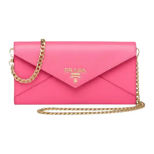 PRADA Saffiano Leather Shoulder Bag, Crossbody Bag Mini Women's Pink