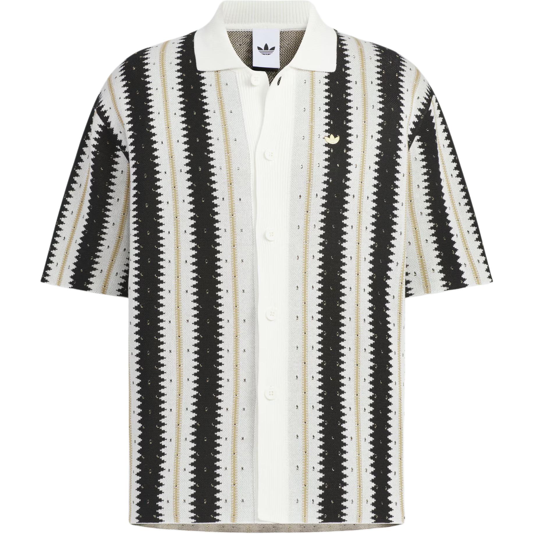 Мужская рубашка adidas originals RESORT CROCHET T-SHIRT (бело-синяя)