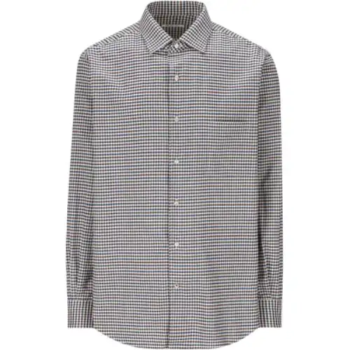 Loro Piana Shirts Men's Gray Lapel Moderate Other