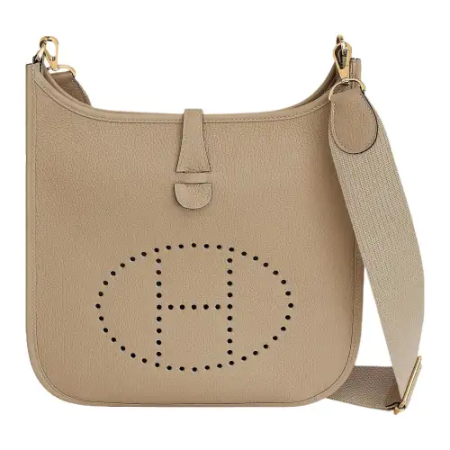 HERMES Evelyne Clemence Bullock Leather Crossbody Bag, Shoulder Bag 29 Women's S2 Trench Coat Beige