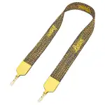 LOEWE Anagram Embossed Cotton With Cow Leather Fabric Bag Straps Women's Yellow & Blue