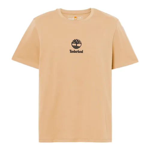 Timberland T Shirts Unisex Light Camel Crew Neck Moderate Straight Fit