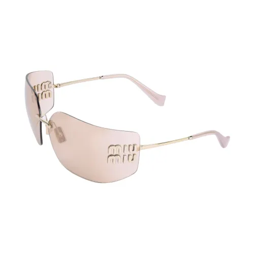 MIU MIU Eyewear Logo plaque Wraparound frame Sunglasses