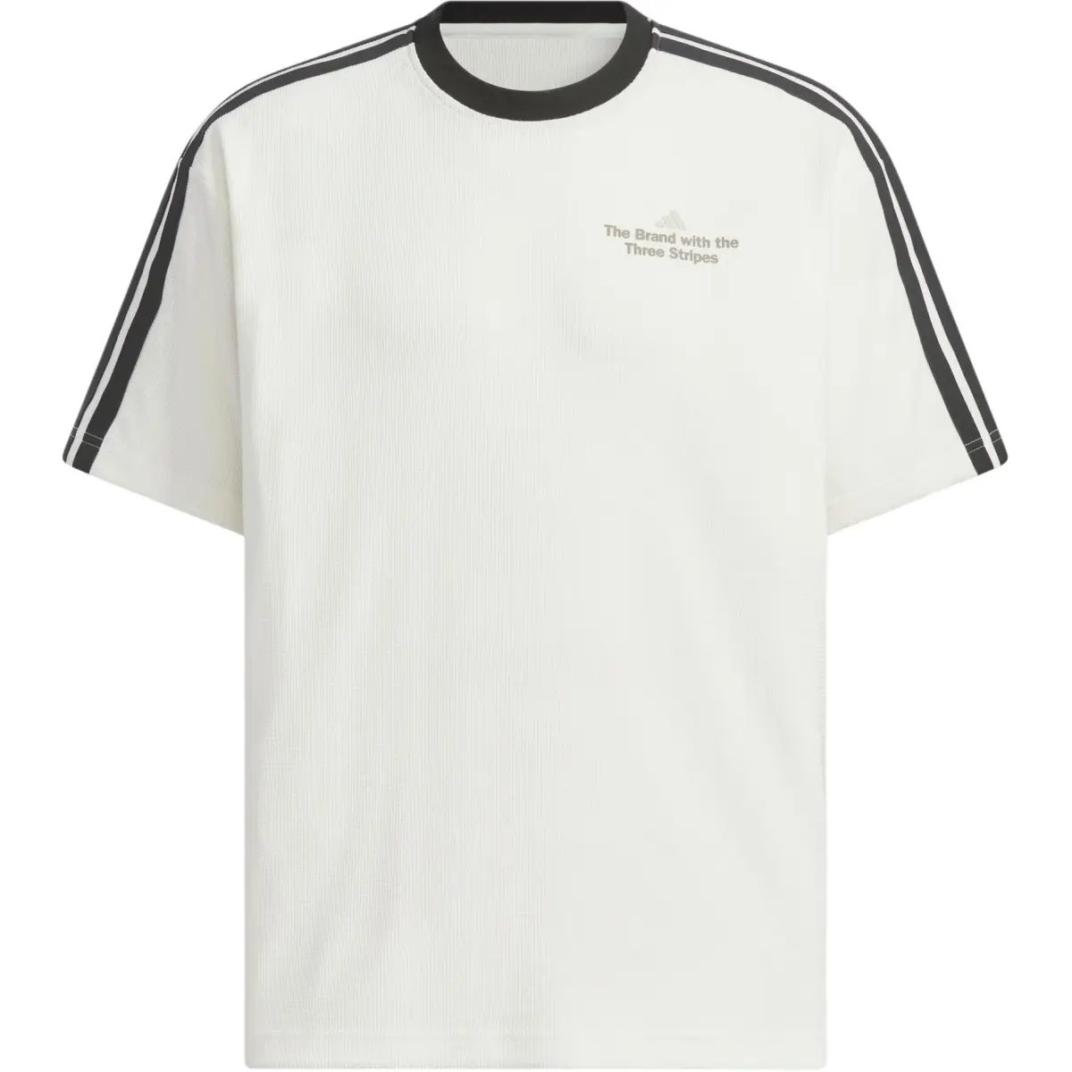 Adidas T-Shirts Men's Jade White/Black Crew Neck Moderate