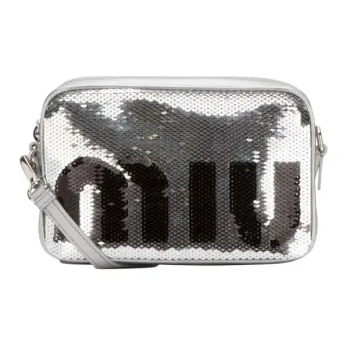 MIU MIU Cow Leather Crossbody Bags Women's Silver