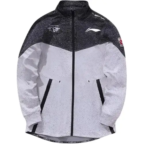 Li Ning CBA Collection Jackets Men's White & Black Stand Collar Moderate Other