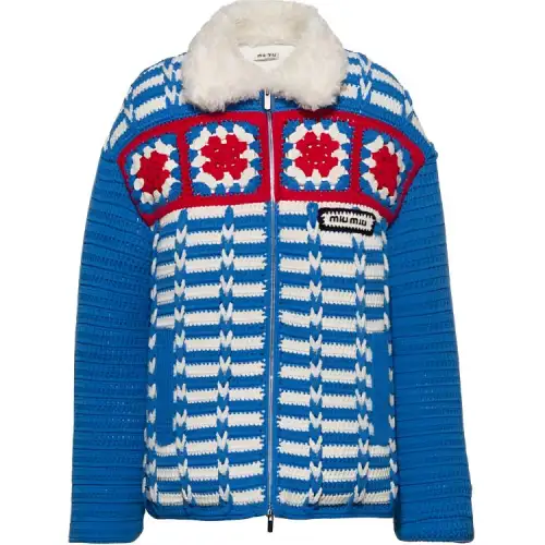 MIU MIU Jackets Women's Blue Lapel Moderate Other