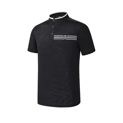 FILA Golf T Shirts Men's Legend Blue NV Stand Collar Moderate Straight Fit