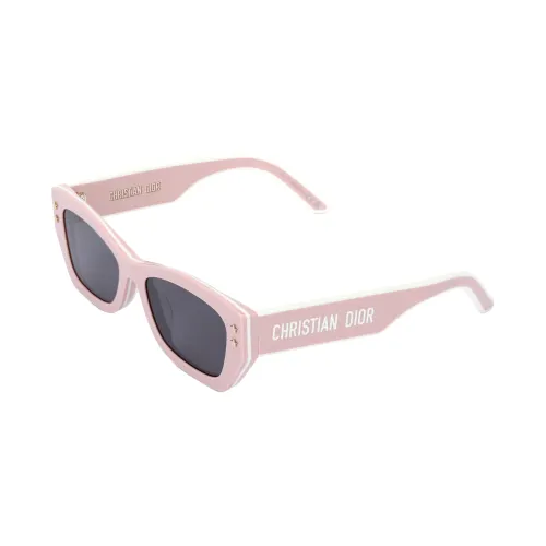 DIOR Acetate Irregular Shape Sunglasses Unisex Pink