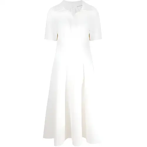 Bottega Veneta Short Sleeved Dresses Women's White Moderate Mid Length