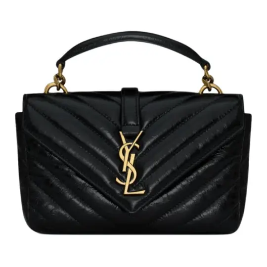 SAINT LAURENT College Cow Leather Shoulder Bag, Crossbody Bag, Handbag Mini Women's Black