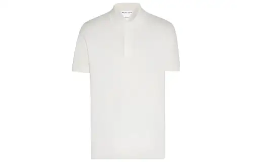 Bottega Veneta Polo Shirts Men's Pink Chalk White Polo Collar Moderate Straight Fit