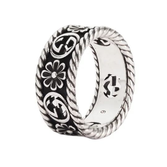 GUCCI GG 925 Sterling Silver Rings Unisex Silver