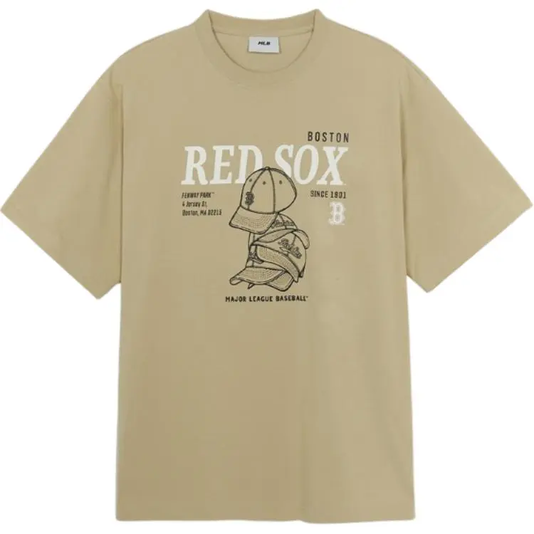 MLB T-Shirts Men's Khaki Crew Neck