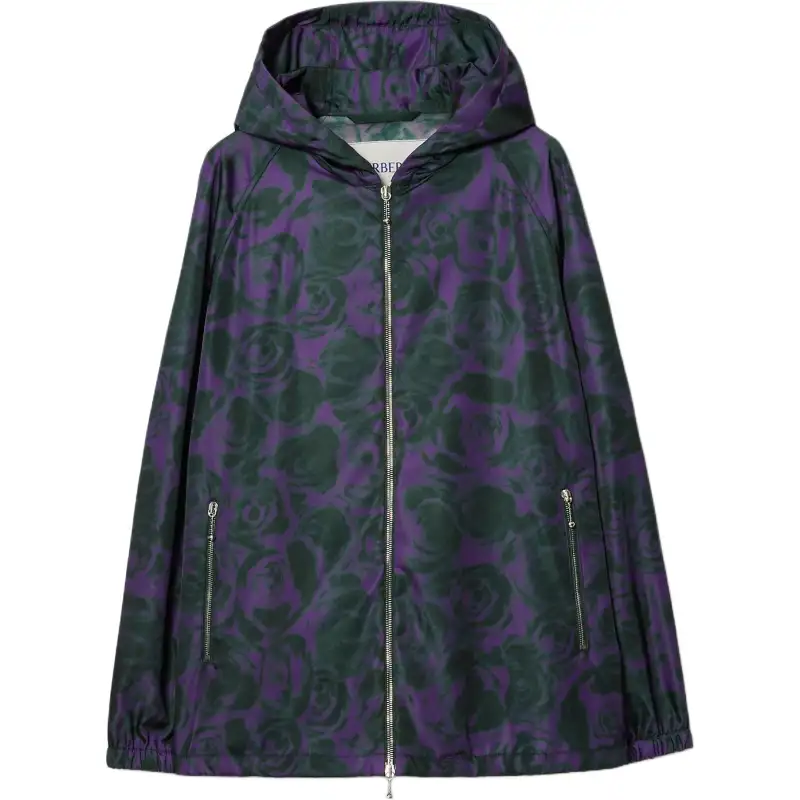 【Previous Season】rose-print hooded jacket