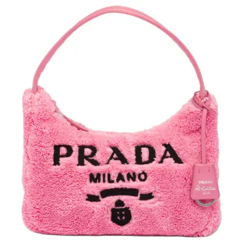 PRADA Re Edition 2000 Terry Mini Bag Petal Pink/Black