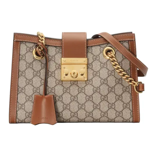 GUCCI Padlock Canvas With Leather Tote Bag, Shopping Bag, Portable Crossbody Bag, Shoulder Bag Medium Women's