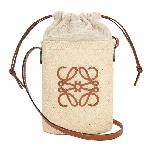 LOEWE Paula's Ibiza Palm Leaf Cow Leather Shoulder Bag, Crossbody Bag Women's Natural & Tan