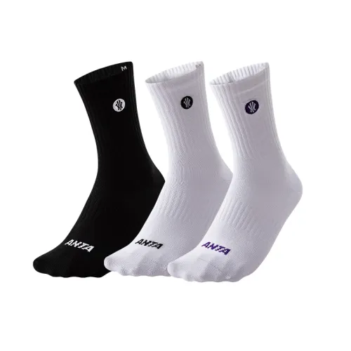 Anta Irving Series Basketball Series Professional Sports Socks Non-Slip and Wear-Resistant Casual and Versatile Basketball Socks Same Style for Men and Women 3 Pairs