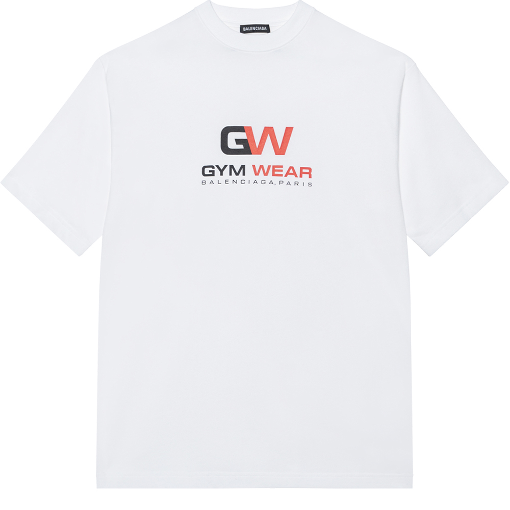 Мужская футболка Balenciaga Gym Wear Graphic Tee (белая)