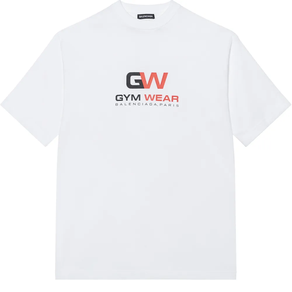 Balenciaga T-Shirts Men's White Crew Neck Moderate