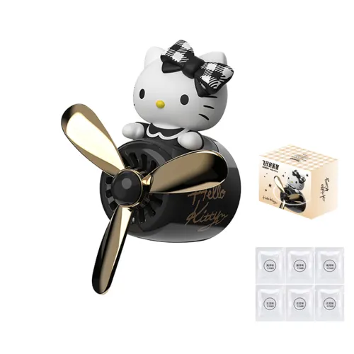 Hello kitty, sanrio, airplane, perfume, universal aromatherapy all-season for auto, perfumed cute black pendant