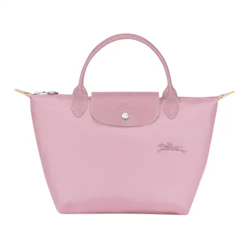 LONGCHAMP Le Pliage Green Cow Leather Handbag Small Women's Pink