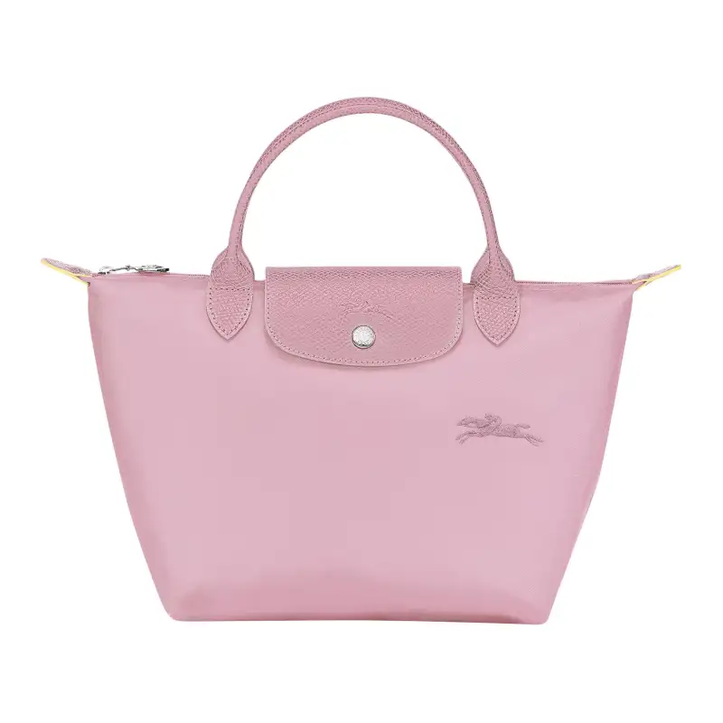 LONGCHAMP Le Pliage Green Cow Leather Handbag Small Women's Pink