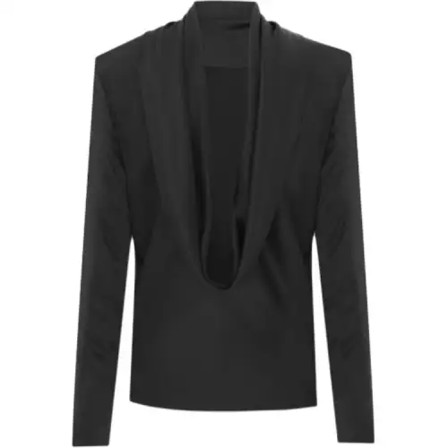 SAINT LAURENT Cowl-Back Long-Sleeved Blouse