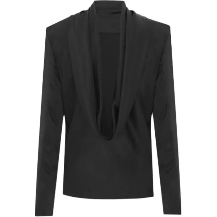 SAINT LAURENT Cowl-Back Long-Sleeved Blouse