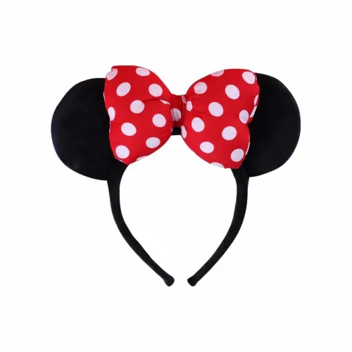 Disney Disney, classic cute red hairgrip with bow for amusement parks, high quality gift box, set, headband, simple and elegant design, dress up