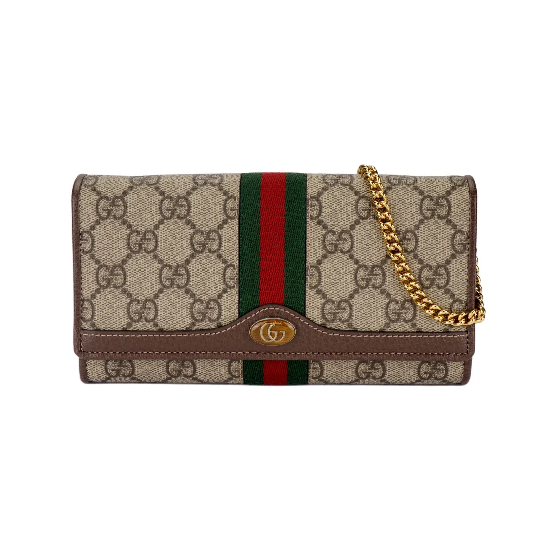 GUCCI Ophidia Canvas With Leather Handheld Shoulder Bag, Crossbody Bag, Wallet Women's Ebony/Brown
