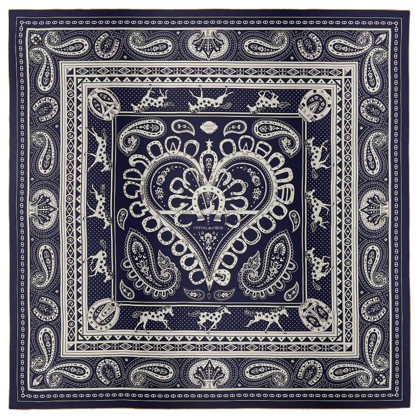 Женский шарф Hermes Silk (синий)