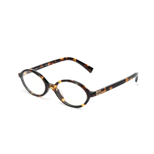 MIU MIU Oval Sunglasses Men's Tortoiseshell