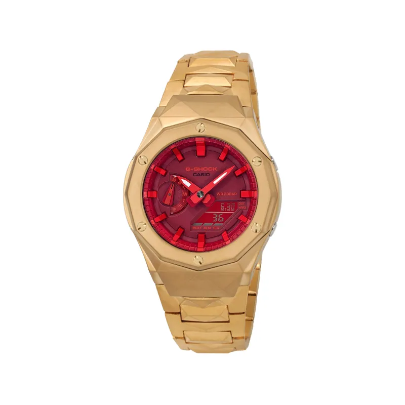 CASIO Custom Collection Electronic Movement Watch Unisex Red Watch Dial