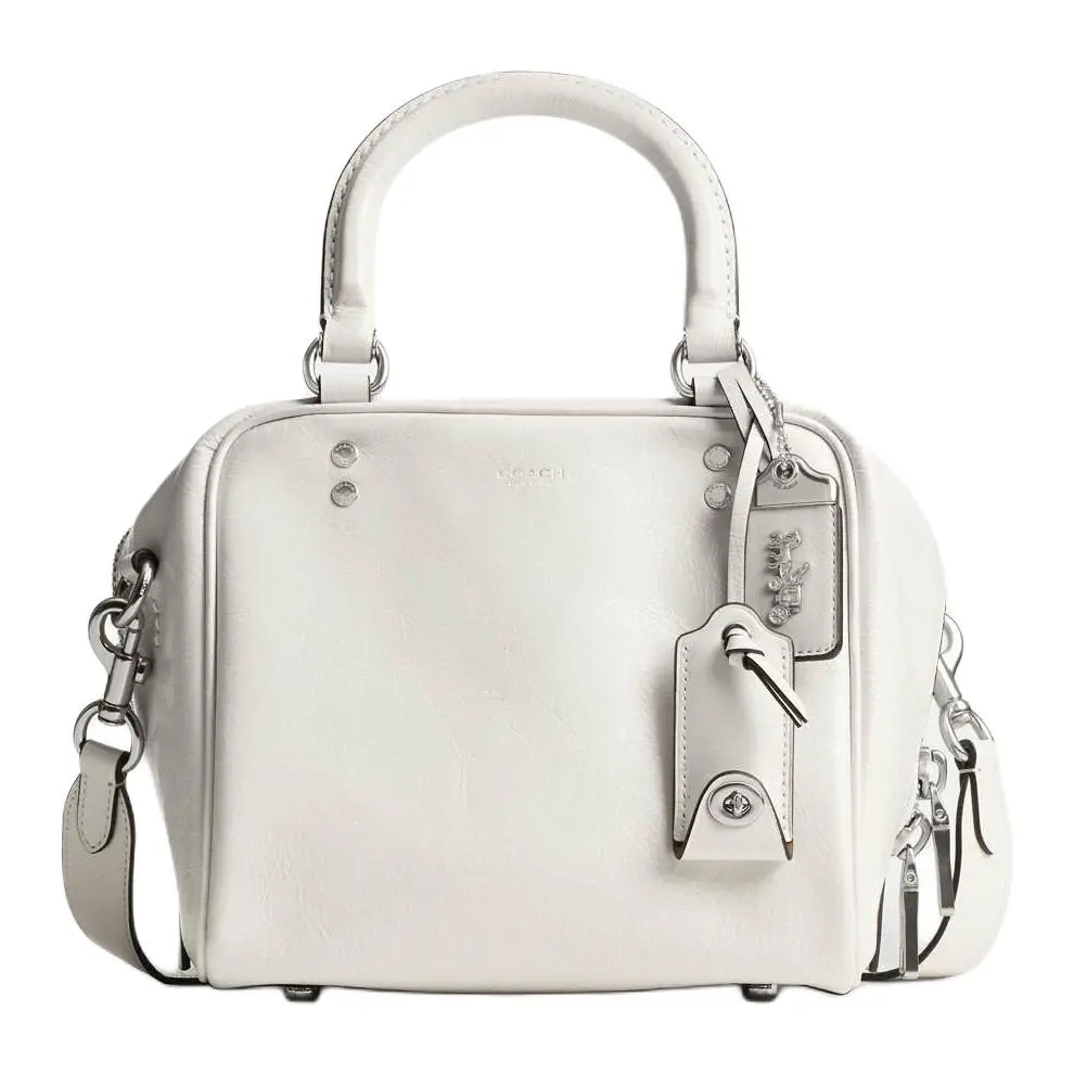 COACH Rogue Leather Toast Bag, Shoulder Bag, Crossbody Bag, Handbag Small Women's White