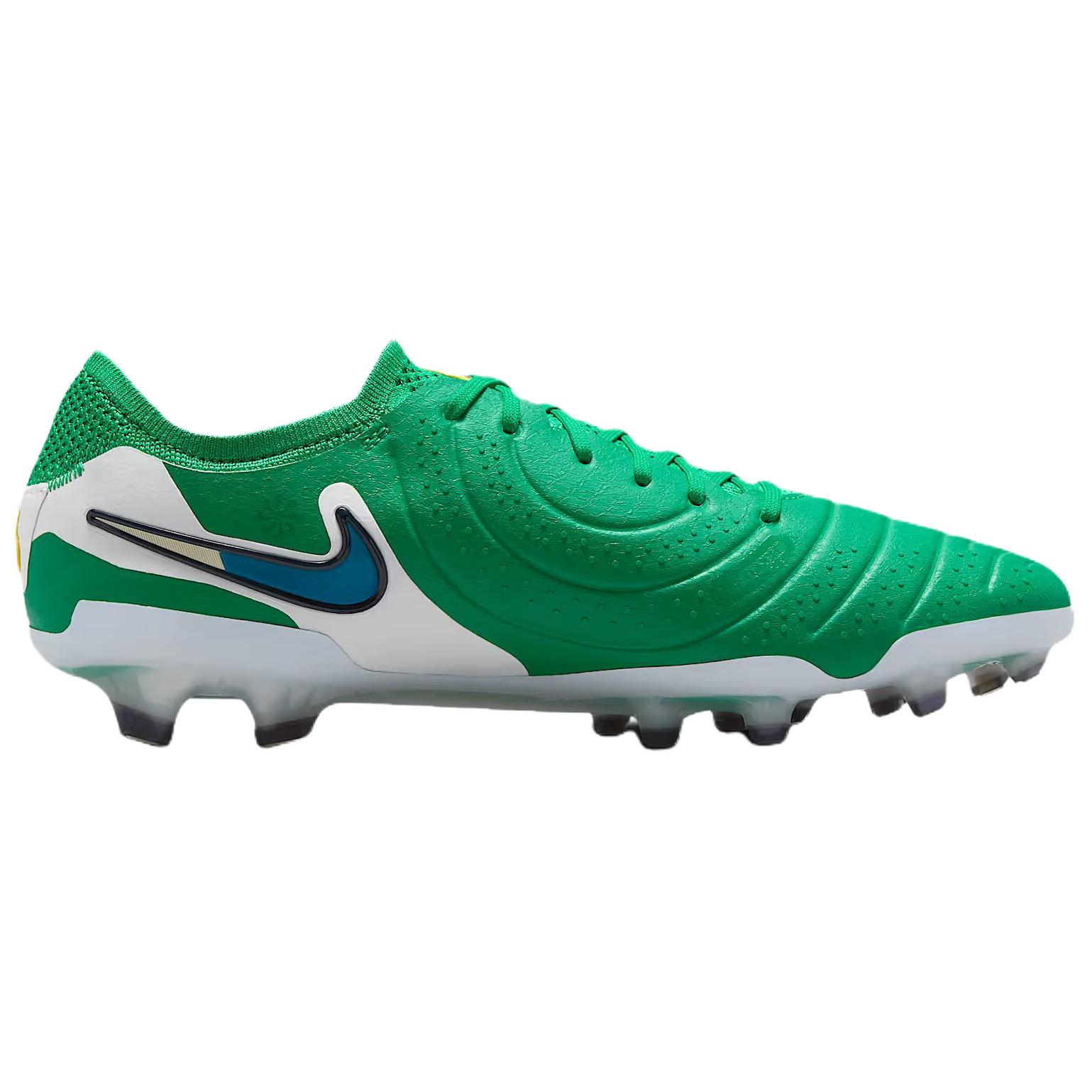 Nike Tiempo Legend 10 Natural Grass Artificial Leather Abrasion Resistant Soccer Shoes Unisex Green
