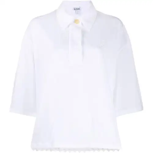LOEWE Shirts Women's White Lapel Moderate Shirt