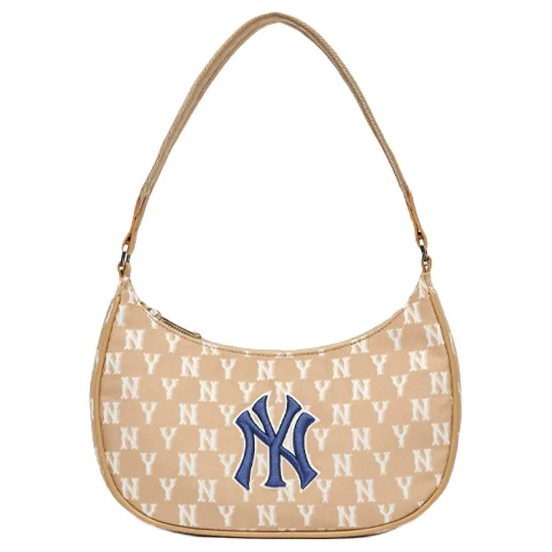 MLB Monogram Artificial Leather With Polyester Shoulder Bag Women's Butter Latte