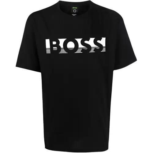 HUGO BOSS T Shirts Men's Black Crew Neck Moderate Straight Fit