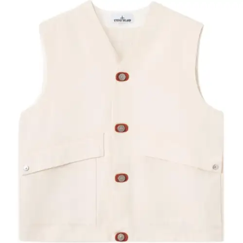 STONE ISLAND Logo Patch Button Up Vest