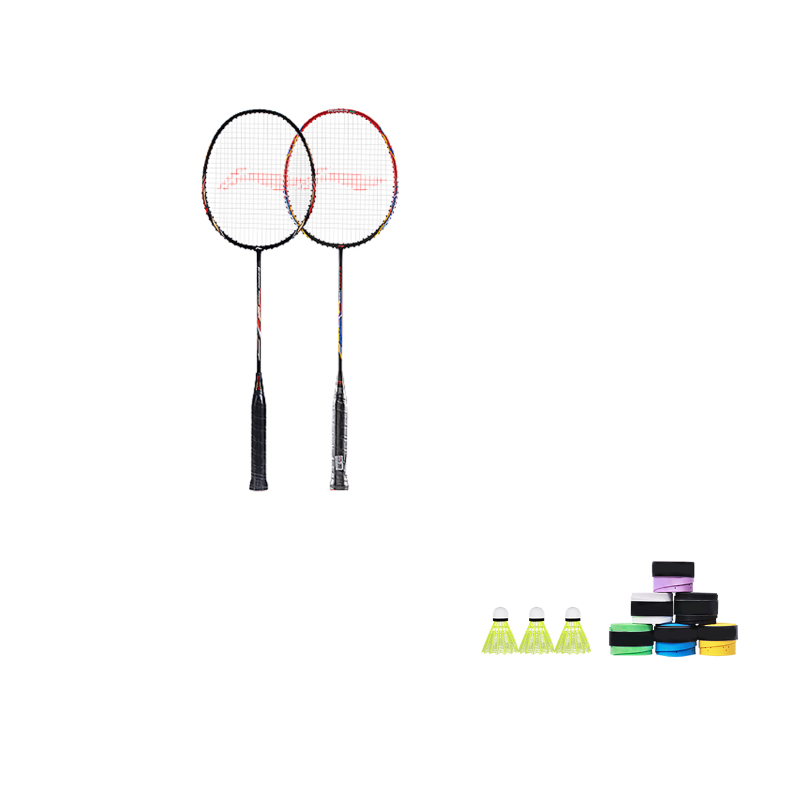 Li Ning Carbon Aluminum Badminton Rackets Control Type All around Defense Entry level Unisex Double Rackets