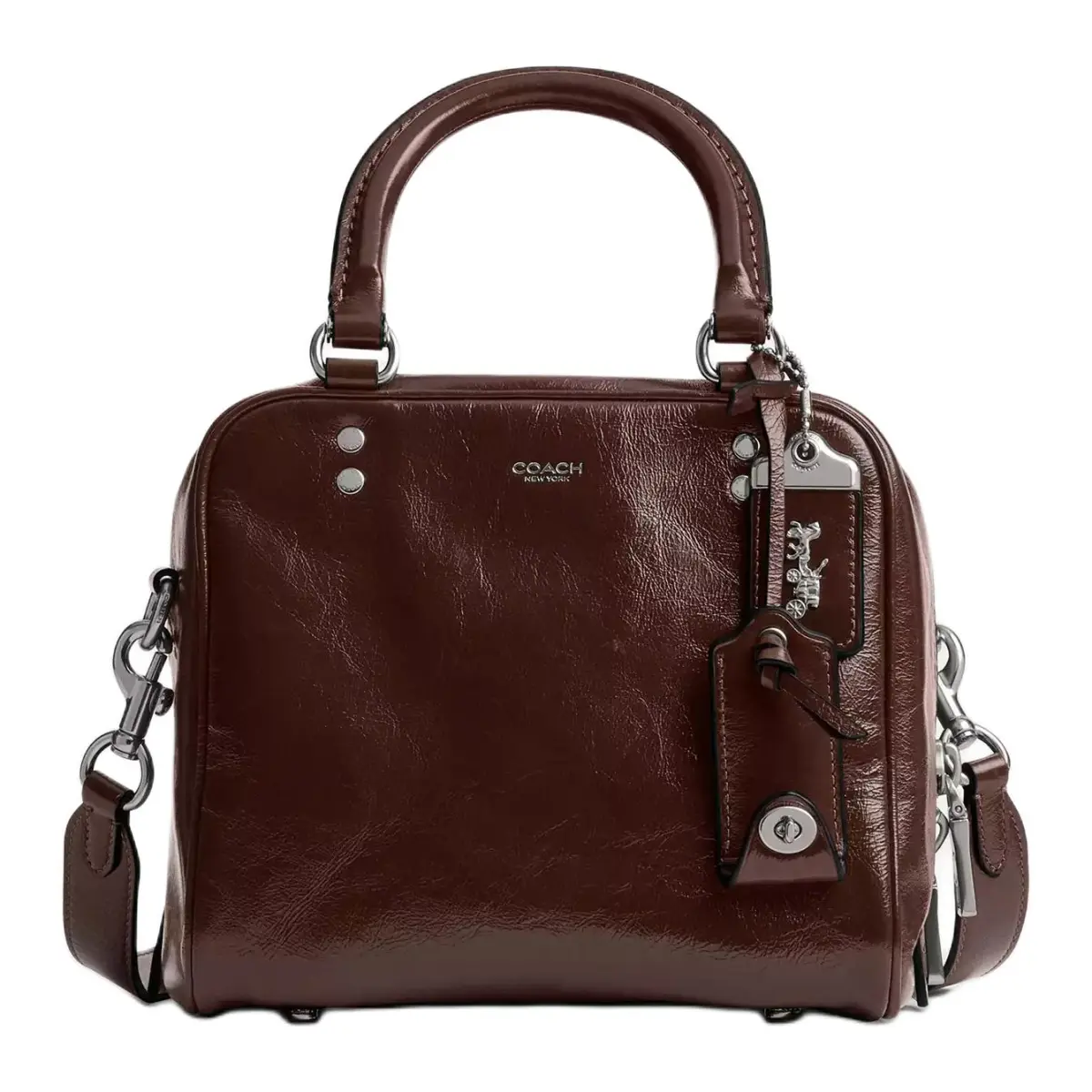 COACH Rogue Leather Toast Bag, Shoulder Bag, Crossbody Bag, Handbag Small Women's Brown